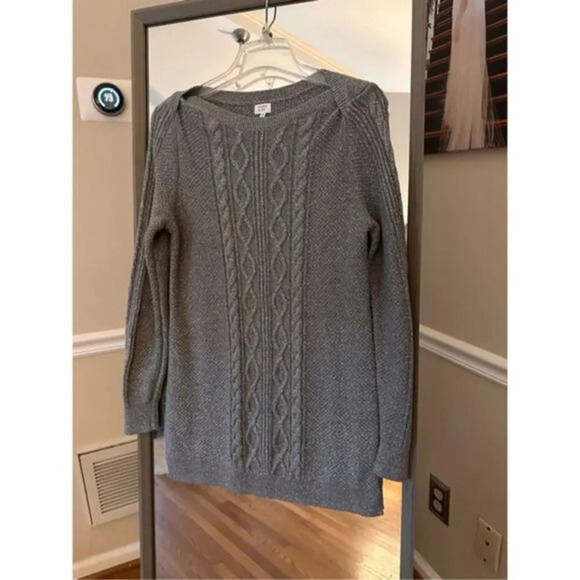 Crown & Ivy Metallic Ribbed Sweater Size Medium.‎ silver/Gray - Picture 1 of 4